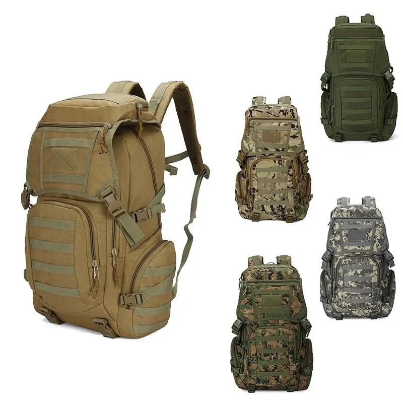 Bolsa para deportes al aire libre de gran capacidad, mochila táctica para pesca al aire libre, senderismo, Camping, 50L - imagen 4