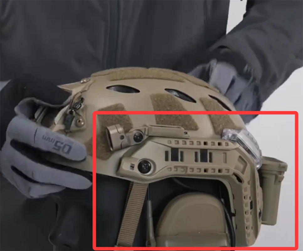 Juego de rieles ARC modulares WOSPORT con 5 posiciones de bloqueo compatibles con tamaños M/L/XL/XXL de cascos rápidos de corte súper alto