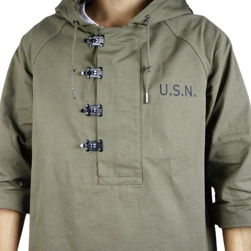 Chaqueta WW2 USN militar de algodón con capucha – Réplica histórica - imagen 2