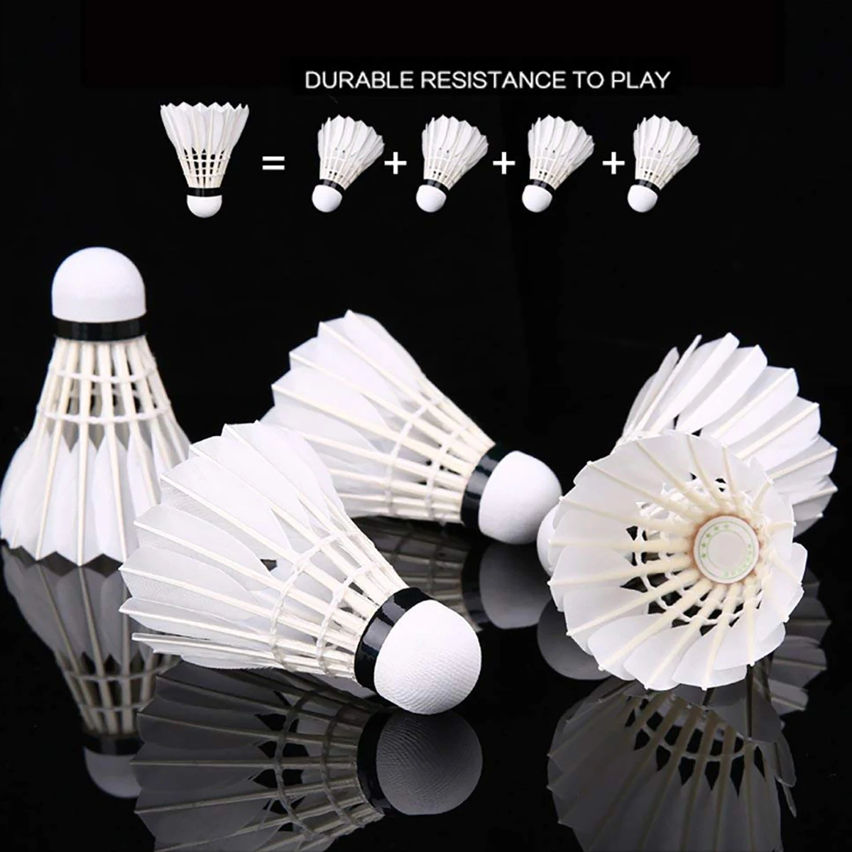 Colcha de plumas de bádminton para interior y exterior, bolas de lanzadera muy estables y duraderas - imagen 4