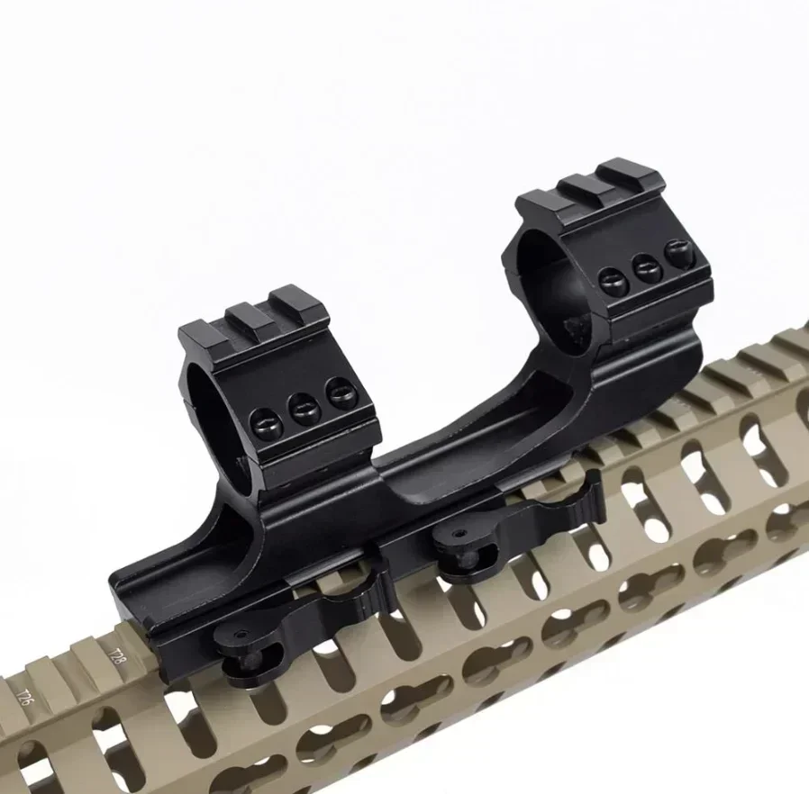 Soporte QD Mount Ar15 Ak 47 para caza, montaje de alcance de una pieza de liberación rápida, anillos duales de 25,4mm/30mm, Picatinny voladizo - imagen 4
