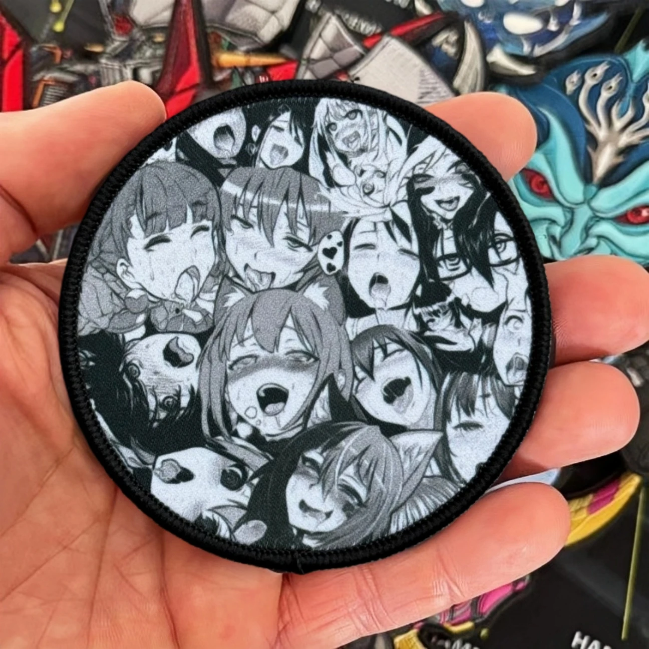 Parche de Chica de Anime, insignia de moral táctica, parches de gancho y bucle impresos, brazalete del ejército militar, pegatina para mochila, apliques personalizados