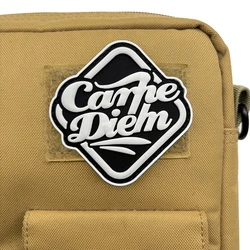 Parche de gancho y bucle interesante con letras creativas, accesorios de PVC, parches brillantes, insignia moral para exteriores, insignias tácticas para ropa