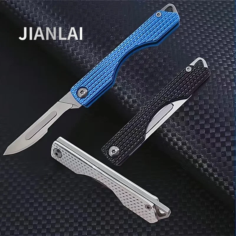 Mini bisturí plegable de acero inoxidable para bolsillo y al aire libre