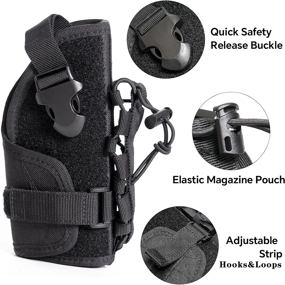 Funda para pistola Molle, cinturón Modular, funda para pistola, bolsa Molle con soporte Mag para tirador de mano derecha M9 1911, bolsa táctica Glock 17 - imagen 5