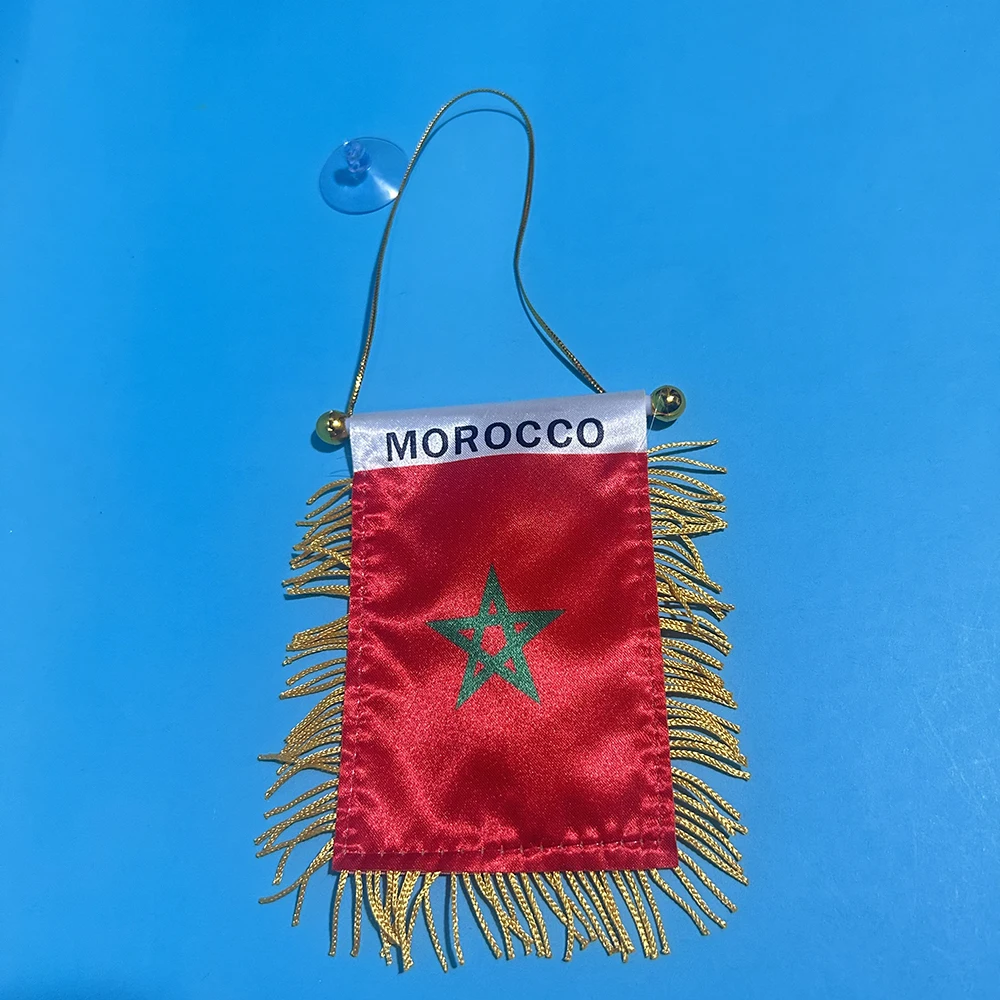SKY FLAG bandera de coche Marruecos, poliéster impresa ambos lados - imagen 3