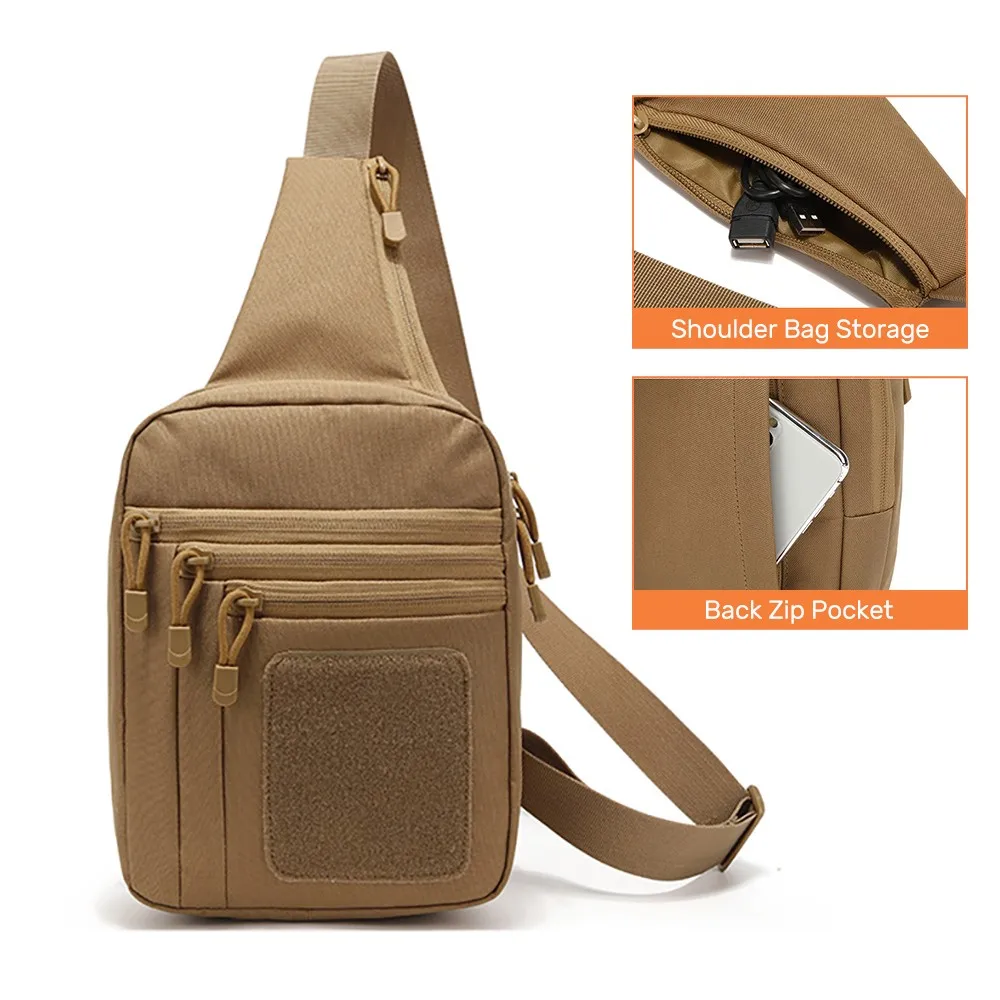 Bolsa de hombro táctica para pistola oculta, mochila de pecho para pistola de dibujo rápido, EDC militar, paquete de Airsoft para caza - imagen 5