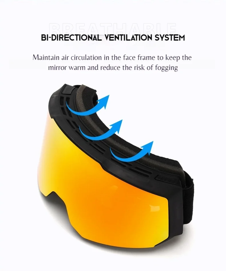 Gafas de esquí antivaho doble lente – Máscara snowboard profesional - imagen 5