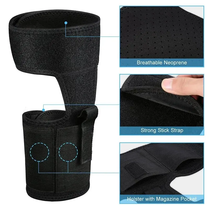 Funda táctica para pistola de pierna caída para mano derecha e izquierda, bolsa elástica oculta, accesorios de caza - imagen 3