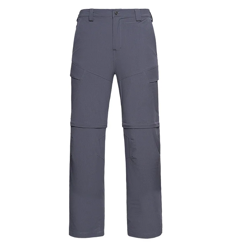 Pantalones deportivos de secado rápido para hombre, pantalones de dos secciones extraíbles, finos, transpirables, elásticos, para senderismo - imagen 2