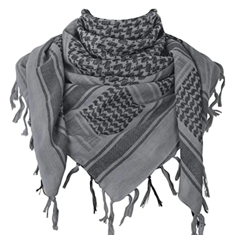 Bufanda árabe táctica del desierto Keffiyeh Shemagh cráneo camuflaje ejército chal militar cubierta para el cuello envoltura para la cabeza para caza al aire libre senderismo - imagen 2