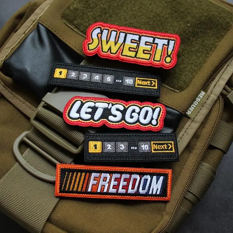 Accesorios para bolsas al aire libre, palabras inspiradoras bordadas, insignias de lenguaje, chaquetas, cascos de bricolaje y parches de gancho y bucle pegados - imagen 2