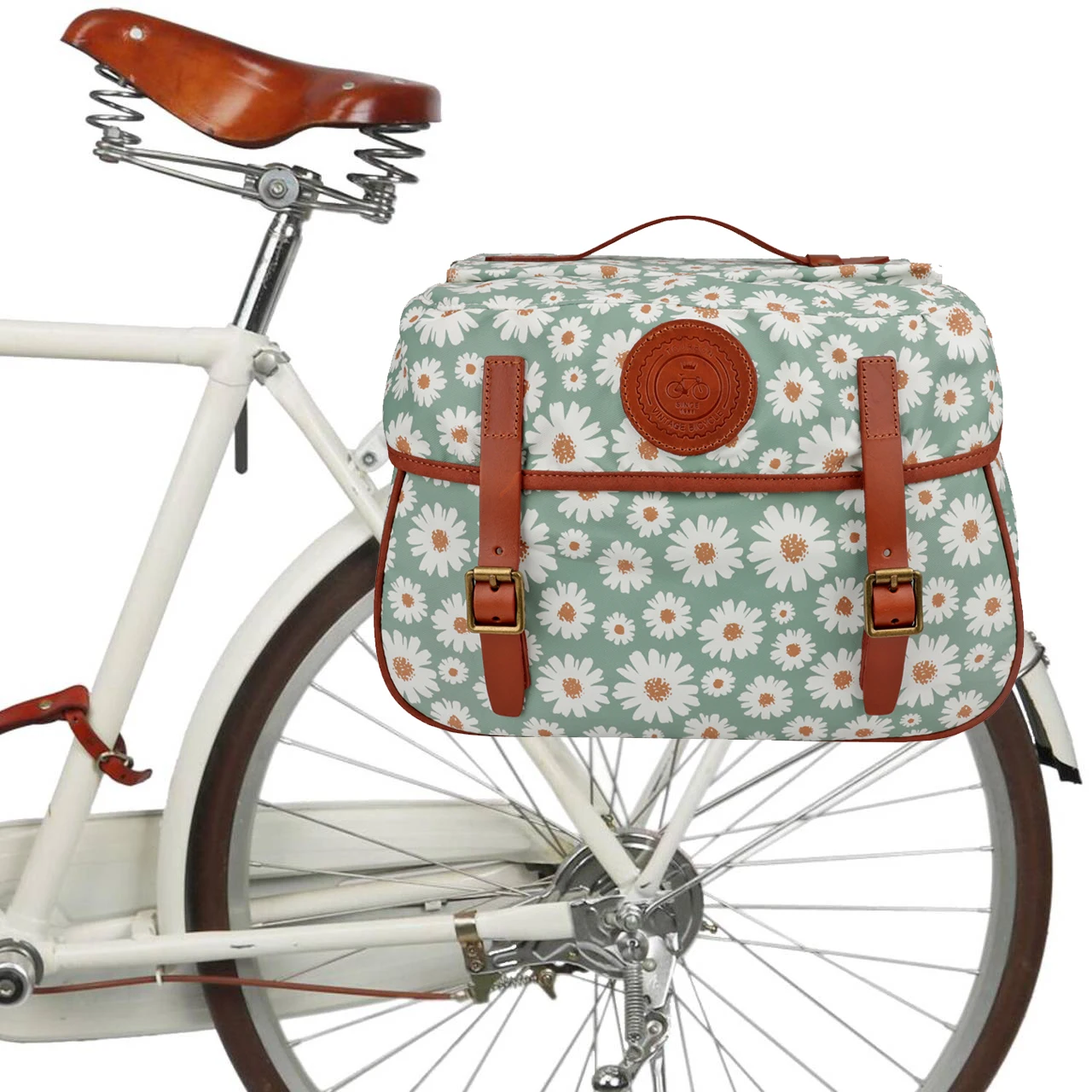 Tourbon-Bolsa de almacenamiento para asiento trasero de bicicleta, portaequipajes de lona encerada, Estilo Vintage, accesorios para ciclismo - imagen 2