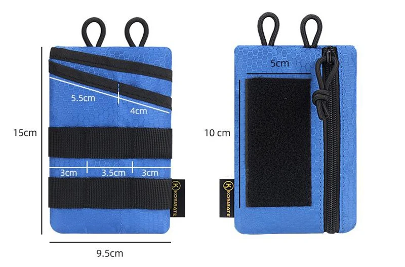 Bolsa táctica EDC para acampar al aire libre, almacenamiento de herramientas, caza, plegable, portatarjetas de crédito, BILLETERA, cuchillo, bolígrafo, bolso colgante - imagen 2