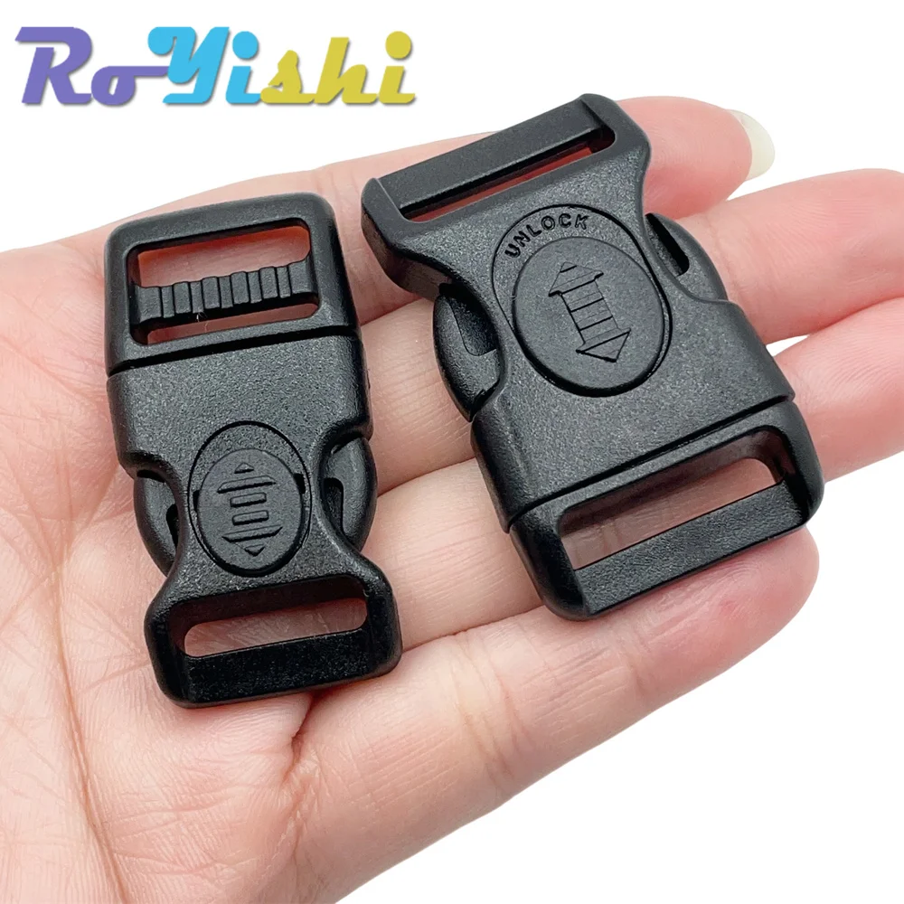 Hebilla de liberación lateral curvada de plástico, 2 uds., 16/20/26mm, con cerradura para pulsera de paracaídas, accesorios para equipaje y mochila - imagen 5