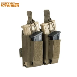 Bolsa táctica para revistas, doble tapa abierta, Triple bolsa para revistas, bolsas para pistola Mag Airsoft para AK M4 M14 M16, bolsa elástica para pistola Mag
