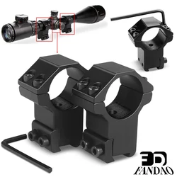 Anillo de montaje para mira de Rifle de caza, accesorio de metal para linterna, equipo táctico de 25,4mm y 30mm de diámetro, adaptador de riel Picatinny de 11mm