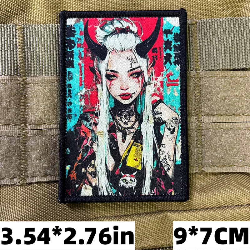 Parche táctico soldado punk mujer – insignia moral con velcro MOLLE - imagen 2