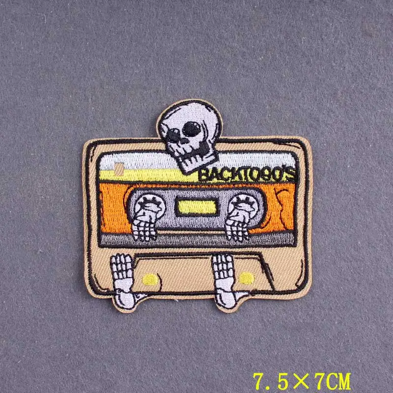 Parches termoadhesivos para ropa de animales Hippie, pegatinas para ropa, insignias de rayas de calavera DIY, parches para planchar para chaqueta, 10 unidades por lote - imagen 4