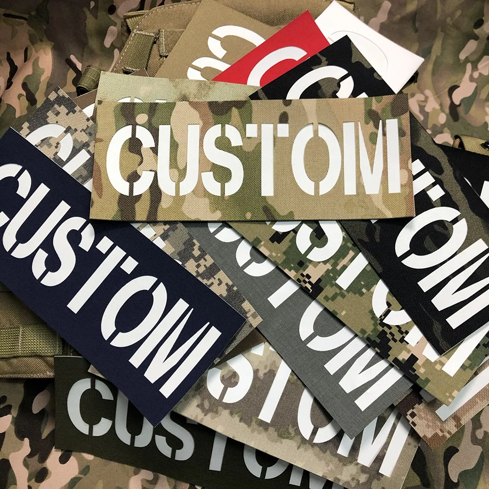 Parche grande trasero luminoso de 25cm, cintas de nombre personalizadas, láser, letras blancas, tácticas de moral, Airsoft militar - imagen 3