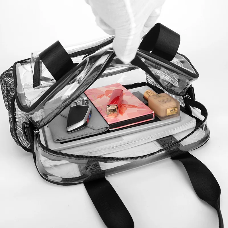 Bolsa de lona transparente de PVC para natación, impermeable, para playa, deriva, senderismo, bolso de hombro tipo bandolera, bolso de viaje ligero - imagen 5