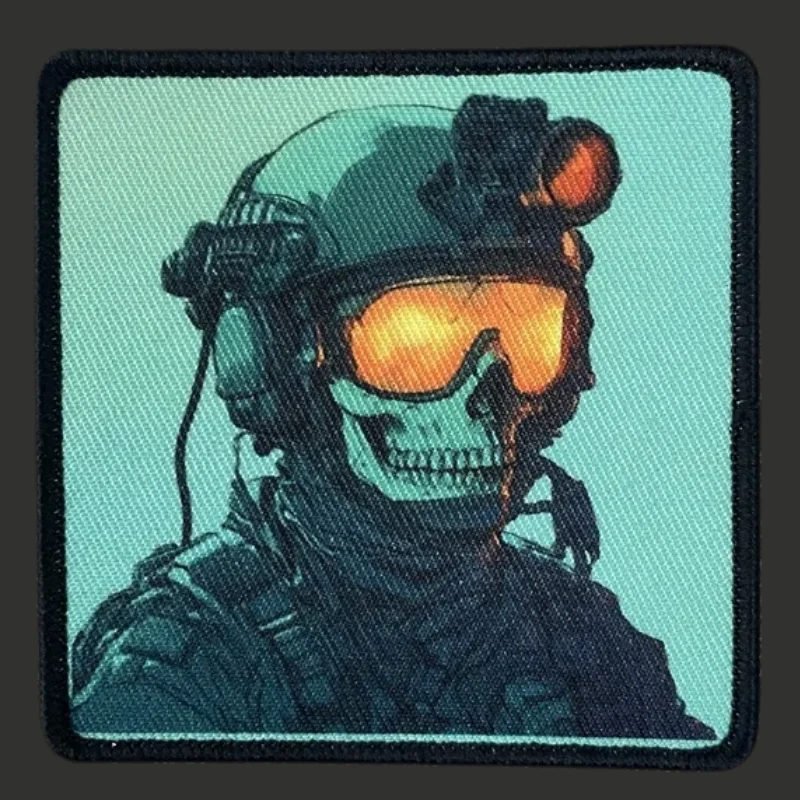 Dispositivo de visión nocturna, parche de calavera, insignia militar táctica, impresión de gancho y bucle, mochila, decoración de ropa, pegatinas, brazalete - imagen 4