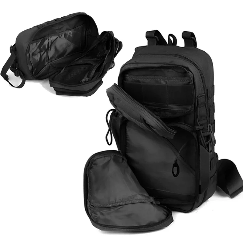 Mochila táctica de caza para hombre, morral de hombro militar, color negro, ideal para viajes, Camping, senderismo y pesca, 20l - imagen 2