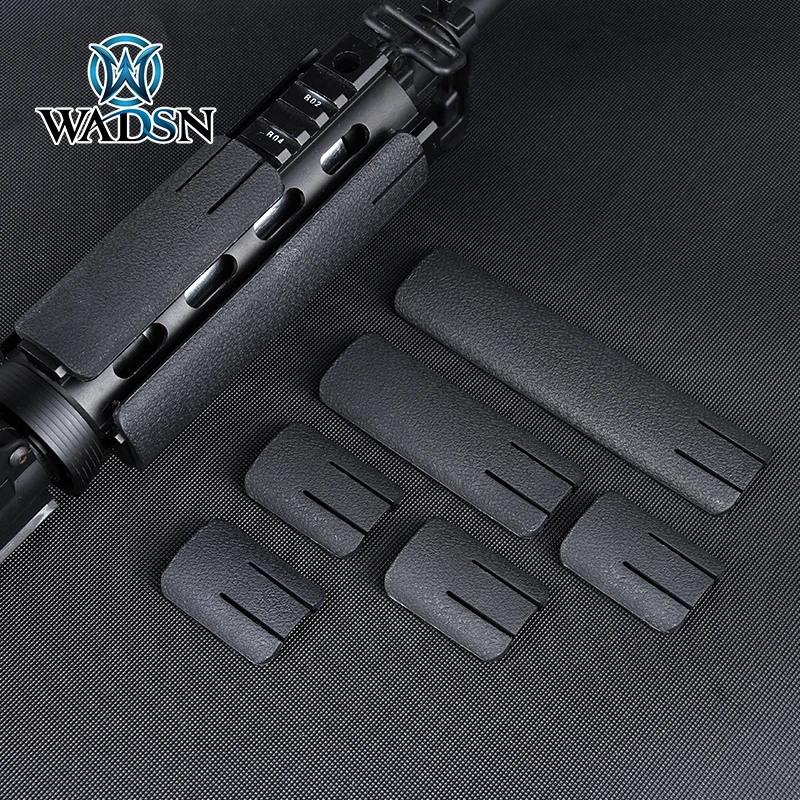WADSN-cubierta táctica para riel Picatinny, cubiertas para Airsoft, Panel de riel Protector de 4 Uds., Panel de cubierta de riel tejido acanalado para riel de 20mm - imagen 3