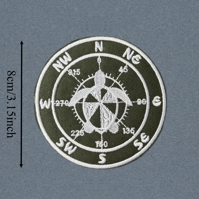 Parche táctico bordado brújula gancho-bucle insignia para mochila - imagen 3