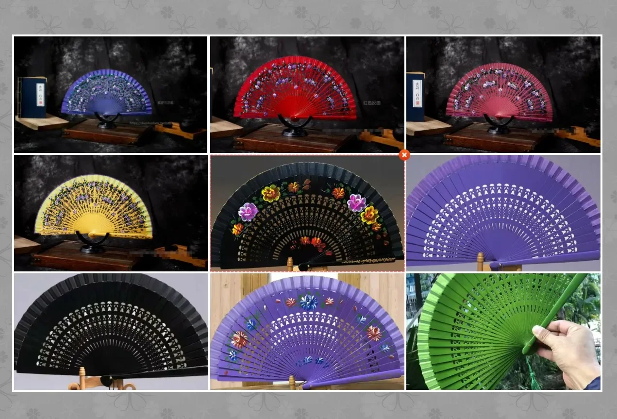 Abanicos de baile personalizados de Anita estilo madera, abanicos pintados a mano, regalo para espectáculo de escenario - imagen 2