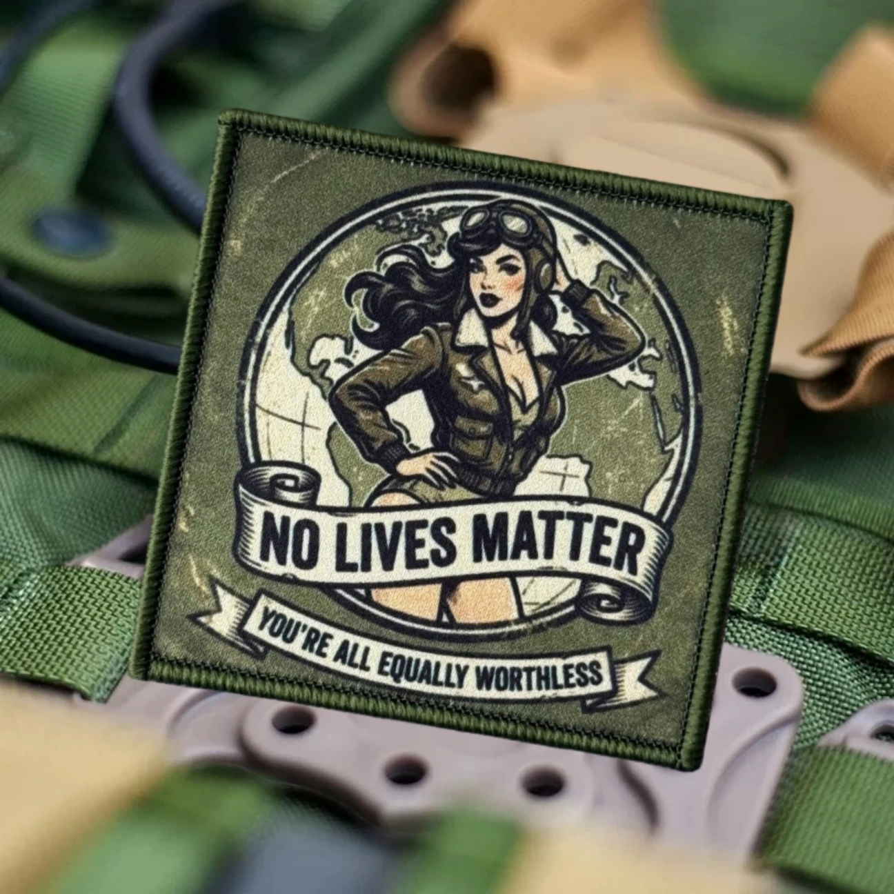 No vidas importa, eres todos, parche táctico de moral igualmente sin problemas, pegatina para mochila del ejército militar, parches impresos con gancho y bucle - imagen 4