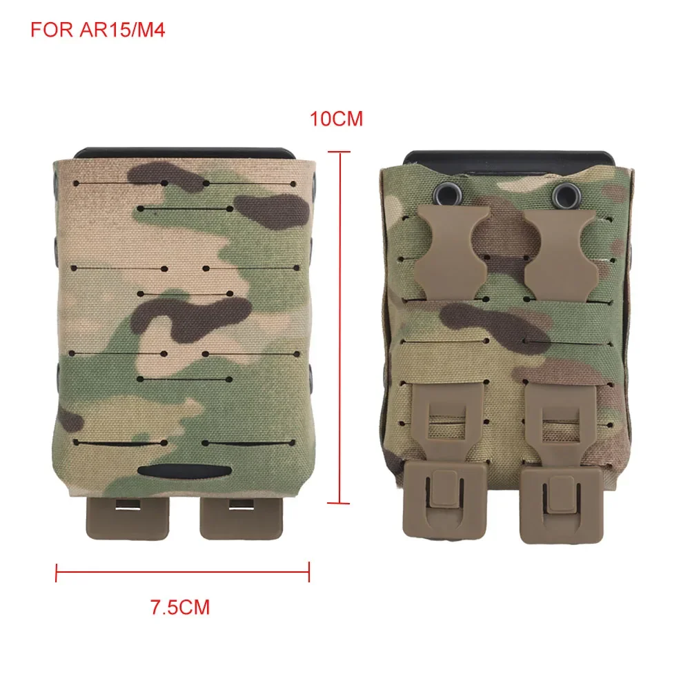 Bolsa táctica Molle para revistas, funda ligera para Mag AR15/M4/9mm, soporte de nailon incorporado, equipo para Rifle y pistola de caza - imagen 4