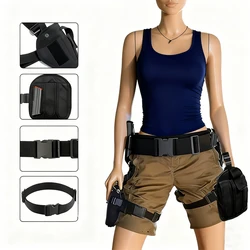 Funda táctica de pierna para pistola con portacargadores
