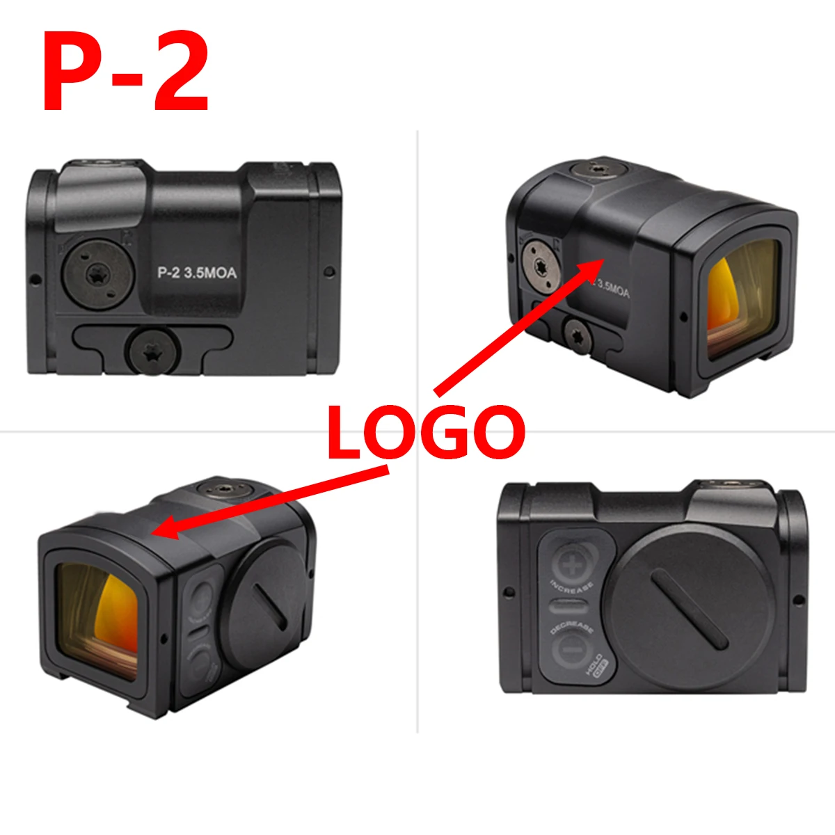 Mira ACR * P-2, mira de punto rojo 3,5MOA, colimador, mira réflex para Rifle, compatible con riel de 20mm para Airsoft/Rifle de caza G17 MOS - imagen 2