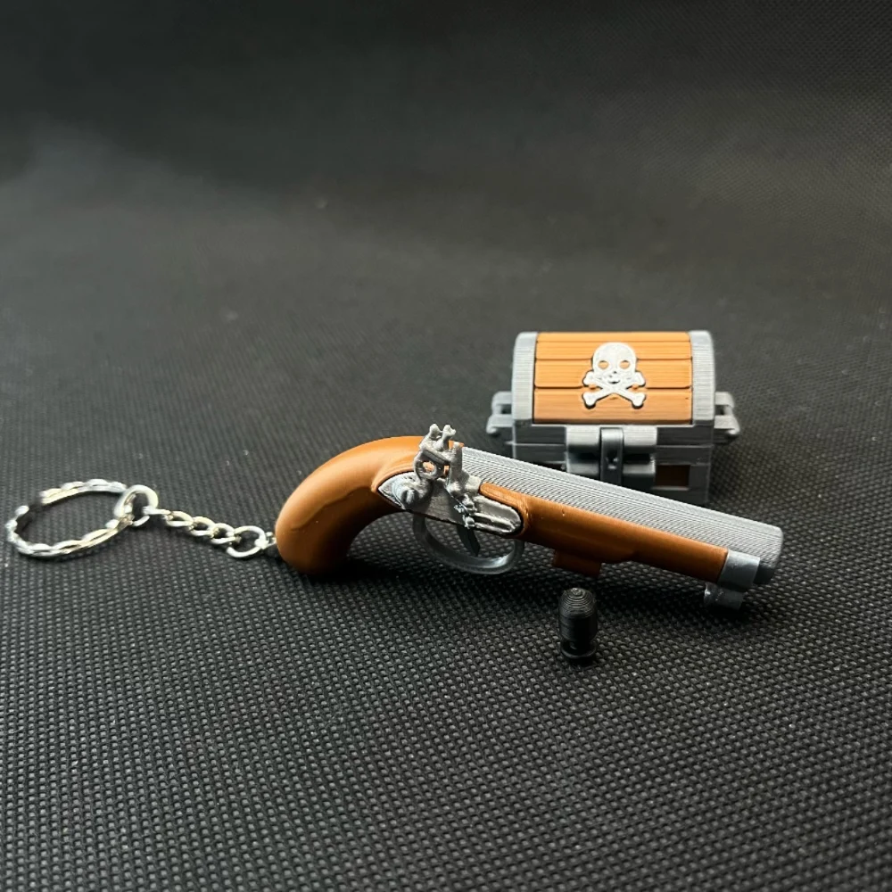 LLavero de pistola Flintlock de bombeo impreso en 3D, juguete Mini Ars Arma, modelo colgante, juguetes de descompresión, regalos de Navidad geniales para niños - imagen 4
