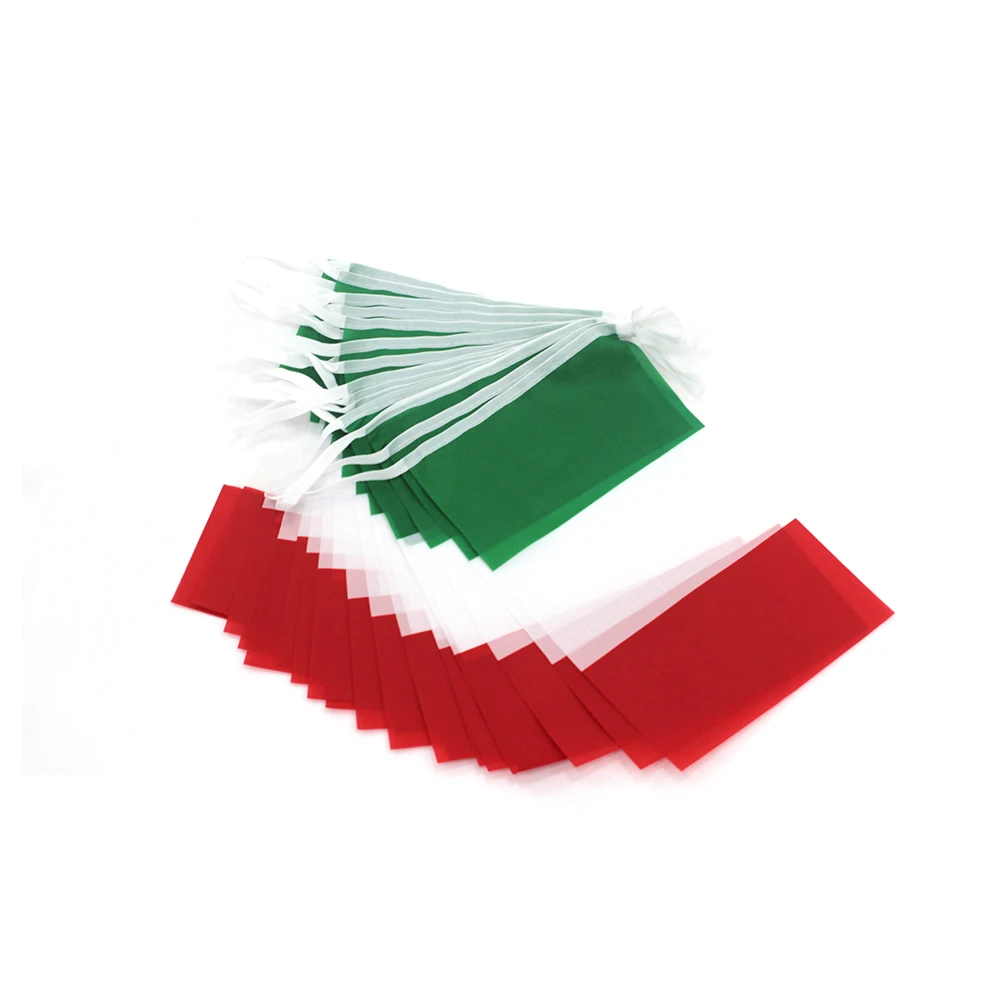 14x21cm 20x30cm 24 unids/lote banderas de banderines de Italia cadena de Italia banderas Triangulares banderines Festival fiesta vacaciones - imagen 3