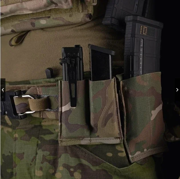 Porta revistas Molle, bolsa de almacenamiento elástica, individual, doble, Triple, para patrulla de caza, 5,56 - imagen 5