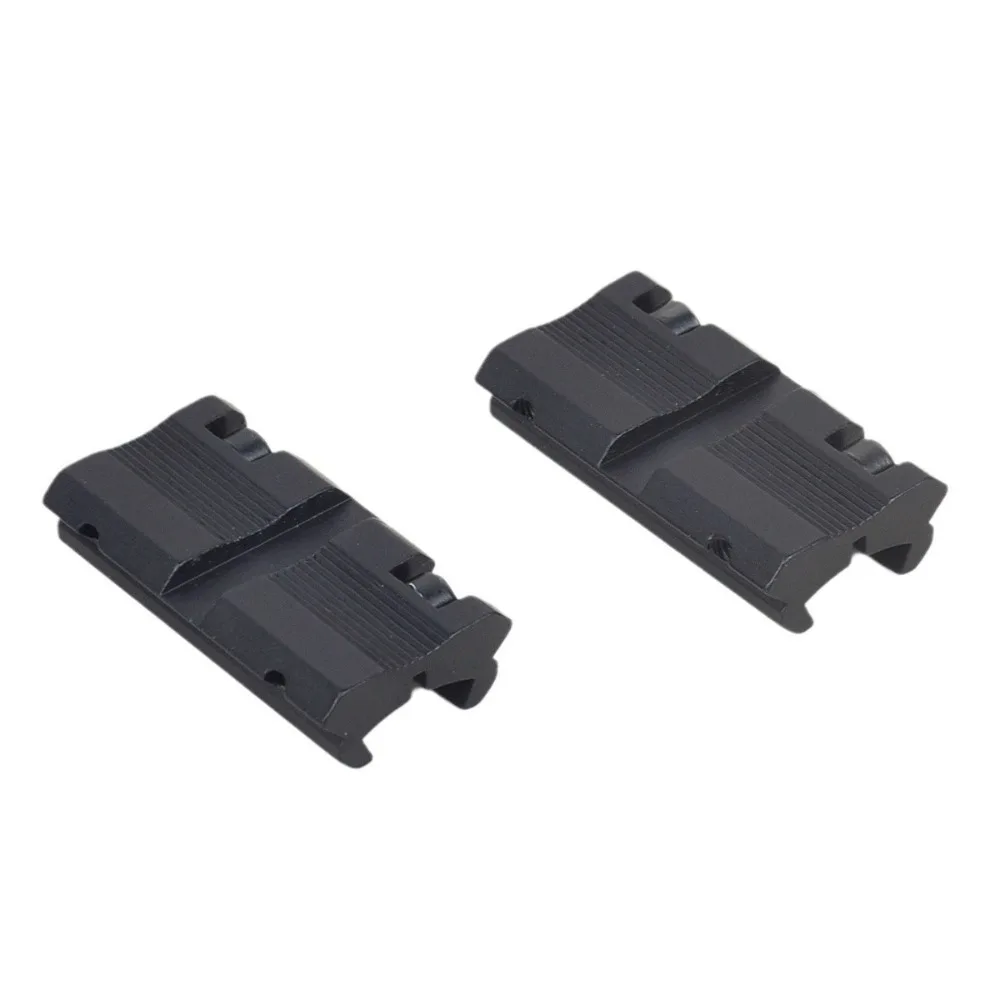 Convertidor de perfil bajo, adaptador de montaje de anillo de alcance de 11mm a 20mm / 22mm para accesorio de caza de riel Picatinny Weaver de cola de milano, 2 uds. - imagen 4