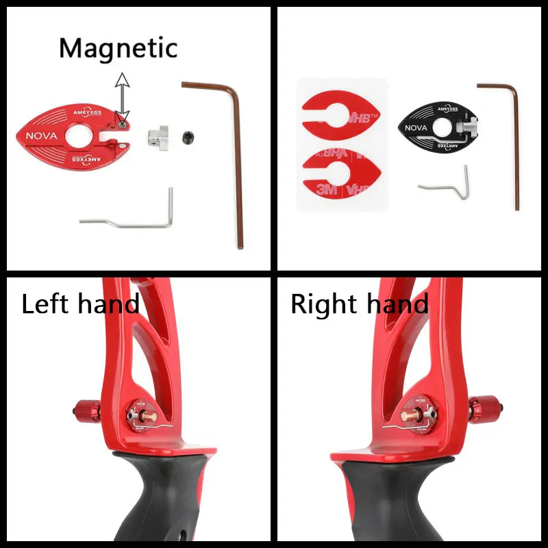 AMEYXGS Soporte de flecha magnético de aluminio para arco recurvo tiro con arco mano izquierda y derecha flecha caza objetivo práctica - imagen 3