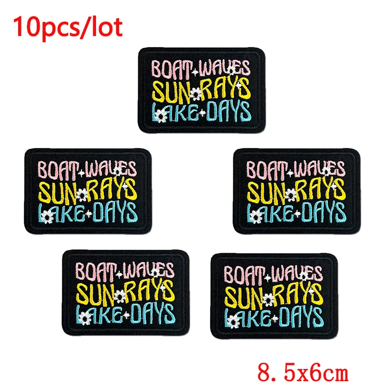 10 unids/lote parche de letras para costura/remendos bordados fibles parches para planchar para ropa mochila sombreros chaquetas DIY apliques Decoración - imagen 2