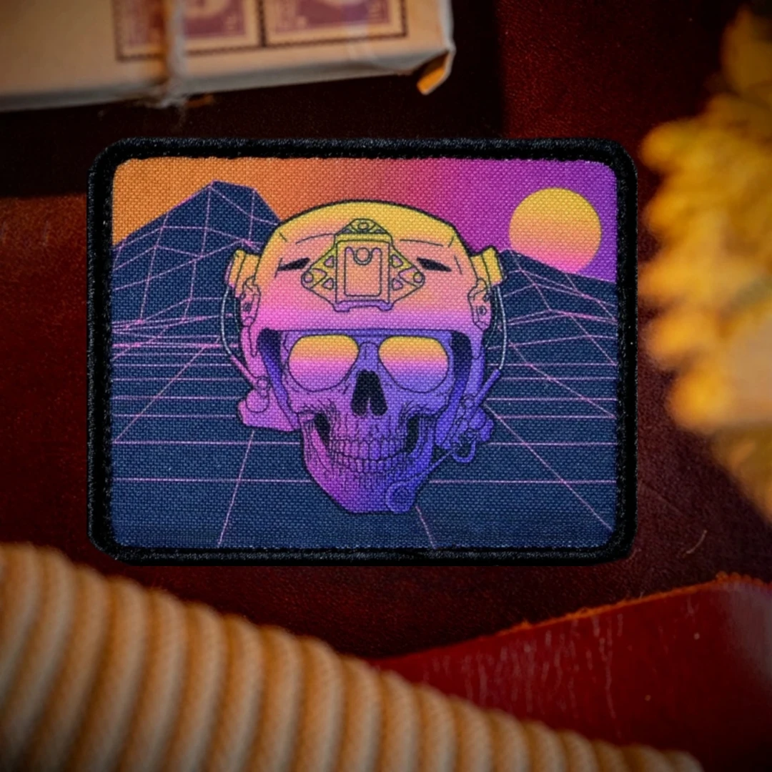 Parches de gancho y bucle con estampado de soldado esqueleto "mamá, soy un héroe", insignia de moral táctica, pegatina para mochila militar - imagen 5