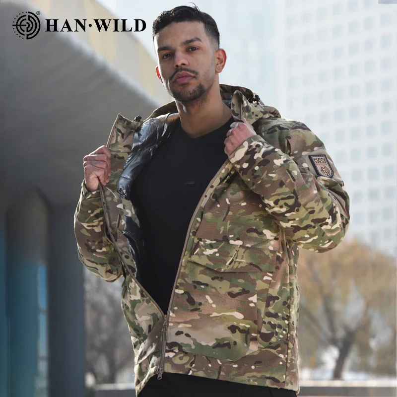 Chaqueta táctica, ropa de invierno para hombre, chaquetas térmicas, abrigo de algodón de combate cálido, abrigos Softair a prueba de viento térmicos para senderismo y caza - imagen 3