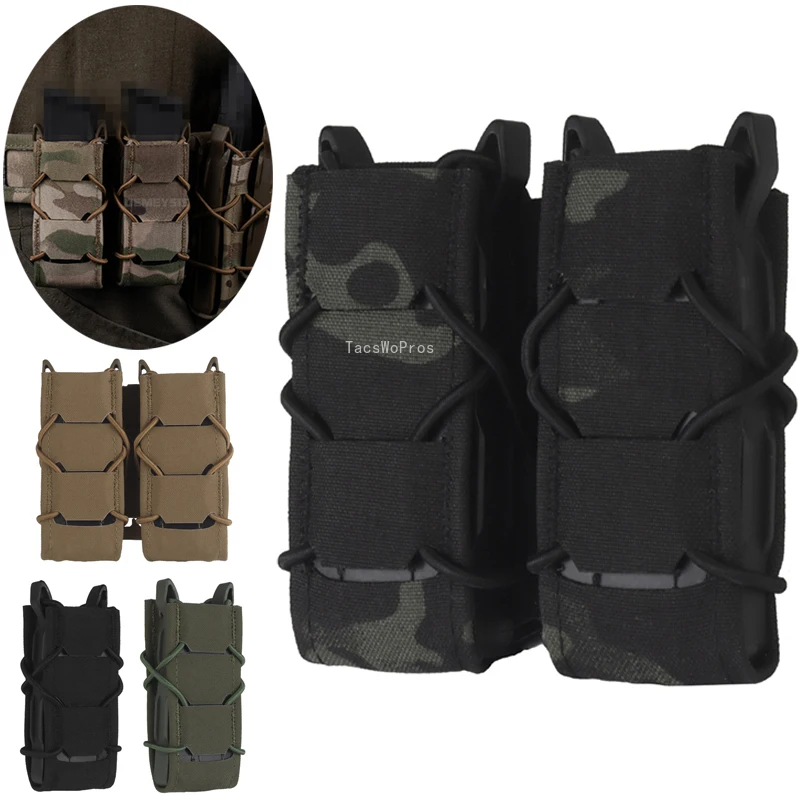 Bolsas tácticas Molle Mag de 9mm, bolsas individuales y dobles para revistas, accesorios de caza y tiro, bolsa de herramientas para linterna de cintura