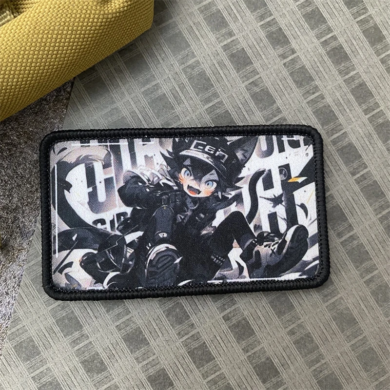 Insignia de moral oscura Punk negra, parche impreso, brazalete militar táctico, gancho y bucle, accesorios para mochila con personalidad, pegatinas DIY - imagen 5