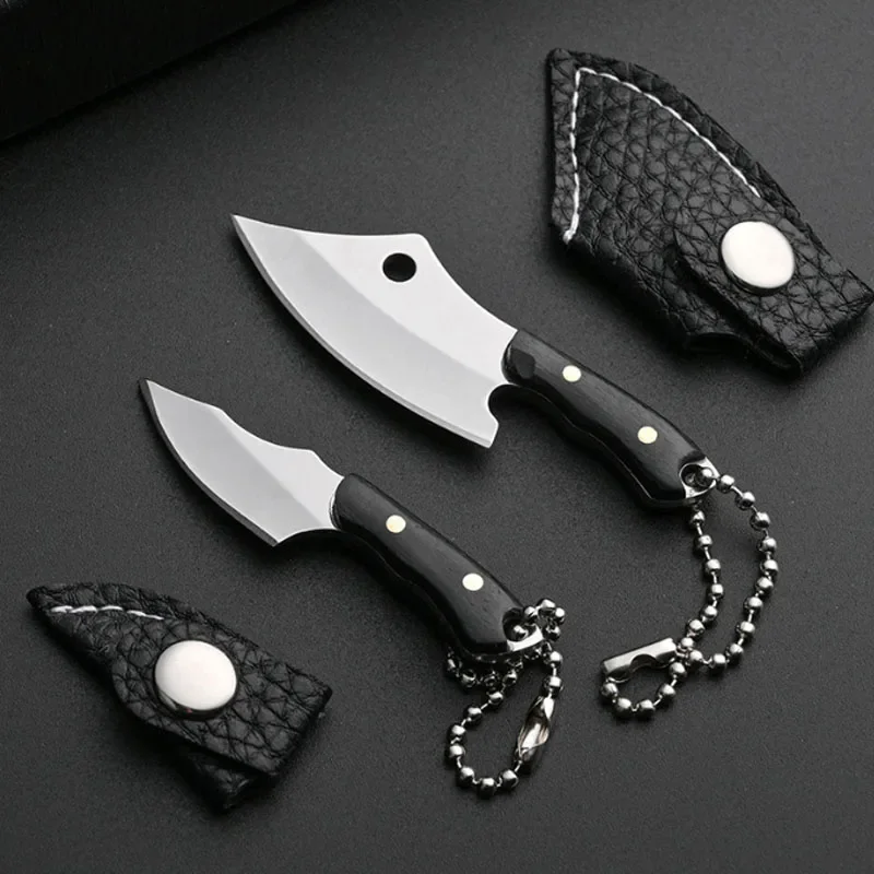 Cuchillo EDC mini acero inoxidable con funda de cuero - imagen 4