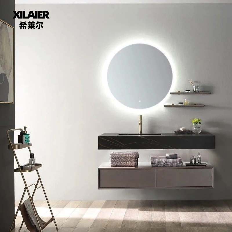 Juego de baño Rock Plate, combinación de mueble de baño, baño moderno y sencillo, mesa de lavado, lavado a mano ligero de lujo - imagen 3