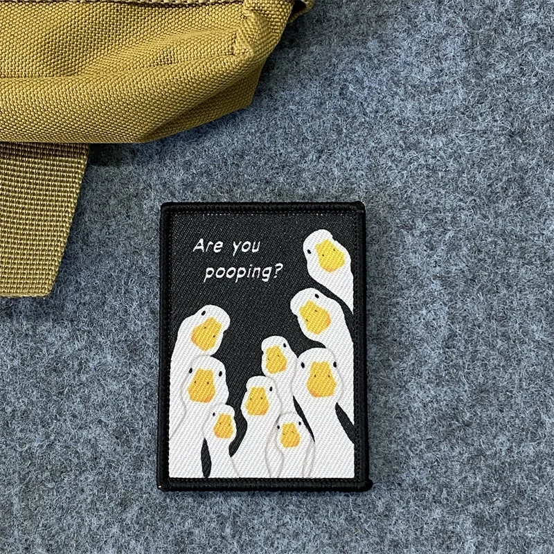Pegatinas con estampado Animal Are You Pooping, parches tácticos, insignias de moral, apliques para ropa, parches de mochila de gancho y bucle - imagen 5