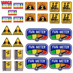 10 unids/lote, parche bordado de estilo humorístico, eslogan de letras, insignias bordadas para coser, chaquetas, sombreros, mochila, parches para planchar DIY