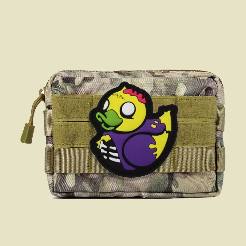 Insignia de moral táctica de calavera y pato, Parche de PVC 3D, brazalete, gancho y bucle, mochila militar, accesorio de decoración de ropa, pegatina - imagen 4