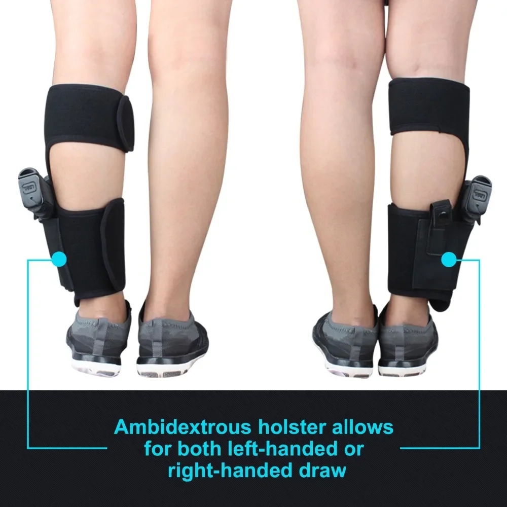 Funda de nailon para el tobillo de la pistola, accesorio oculto Glock 17, 18, 19, 26, 43, M & P Shield Smith y Wesson con dibujo para la mano derecha - imagen 4